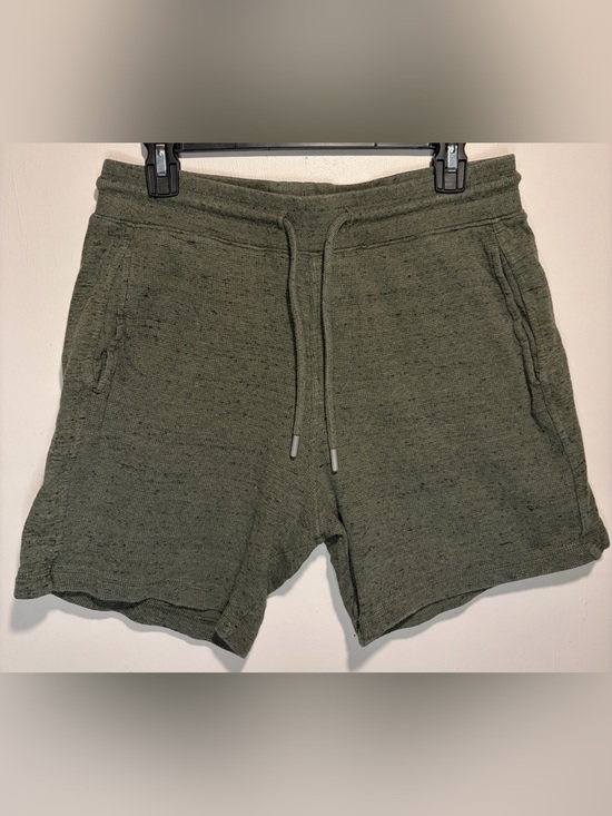 Pact Other - Pact Men’s 100% Organic Cotton Heathered Green Shorts Elastic Waist Drawstring M